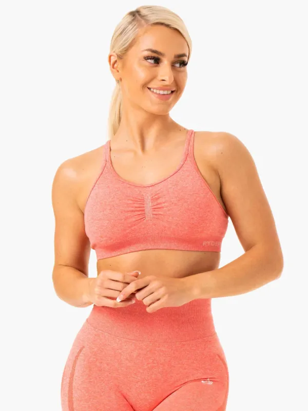 Sculpt Seamless Sports Bra - Peach Marl sold by Ryderwear
