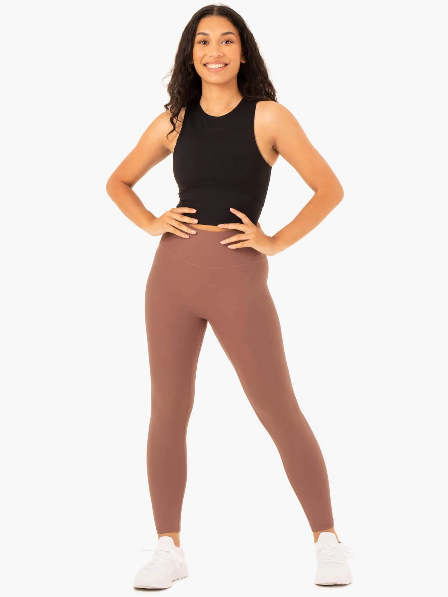 NKD Refine High Waisted Leggings - Mocha sold by Ryderwear product image thumbnail 4