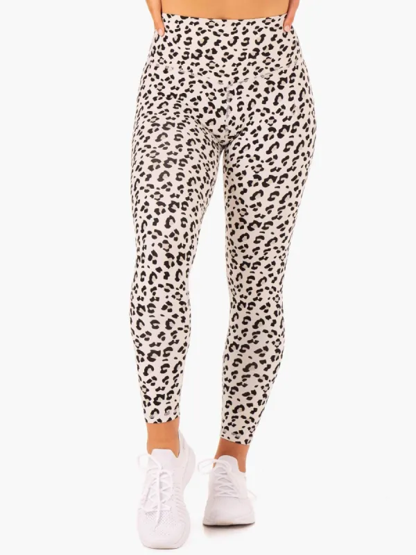 Hybrid Full Length Leggings - Ivory Leopard sold by Ryderwear