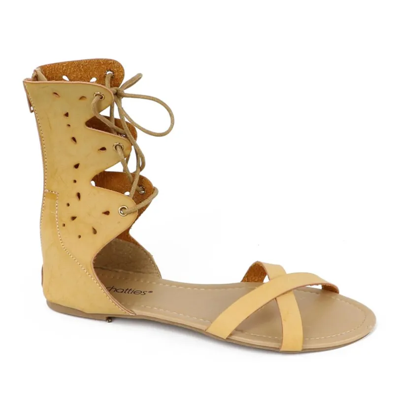 Chatties Womens Lace Gladiator Zipper Sandal sold by S&D