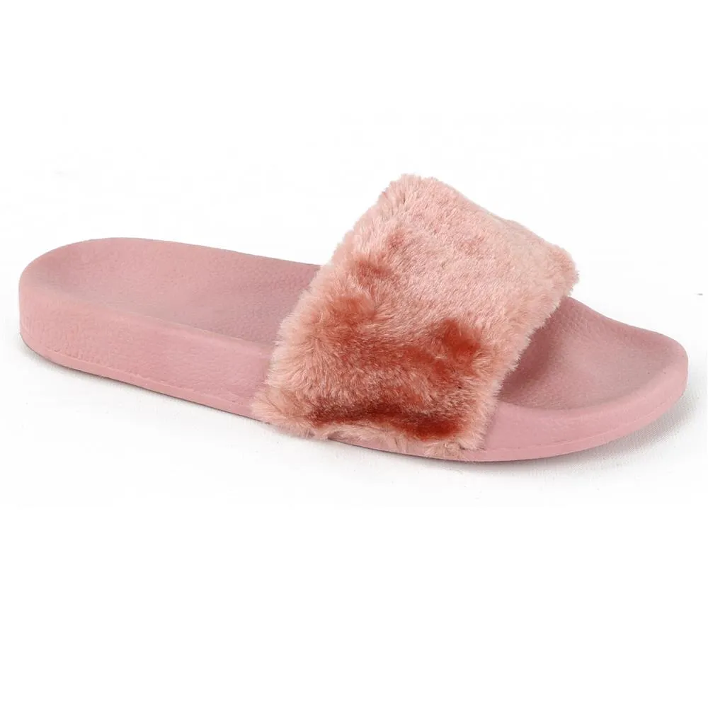Chatties Womens 5-10 Fur Slide Sandal sold by S&D