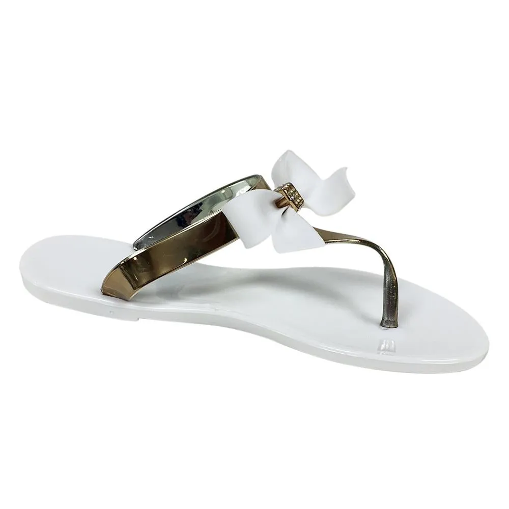 Vee Vee Womens 5-11 Gold Bow Strap Sandal sold by S&D