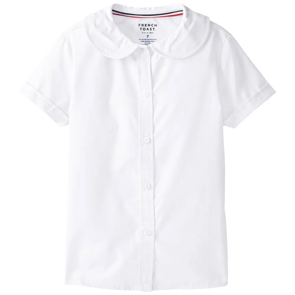French Toast Girls Peter Pan Short Sleeve Button Down Shirt sold by S&D product image thumbnail 2