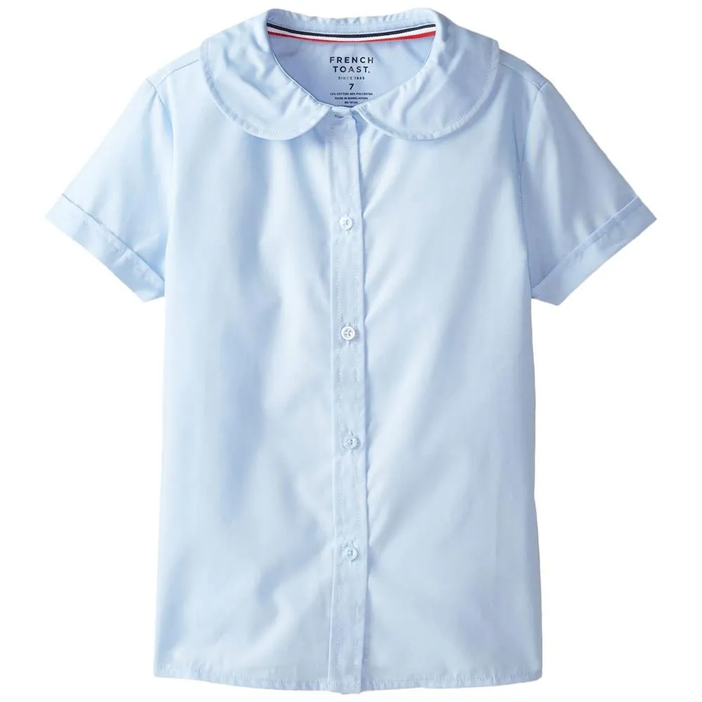 French Toast Girls Peter Pan Short Sleeve Button Down Shirt sold by S&D product image thumbnail 3