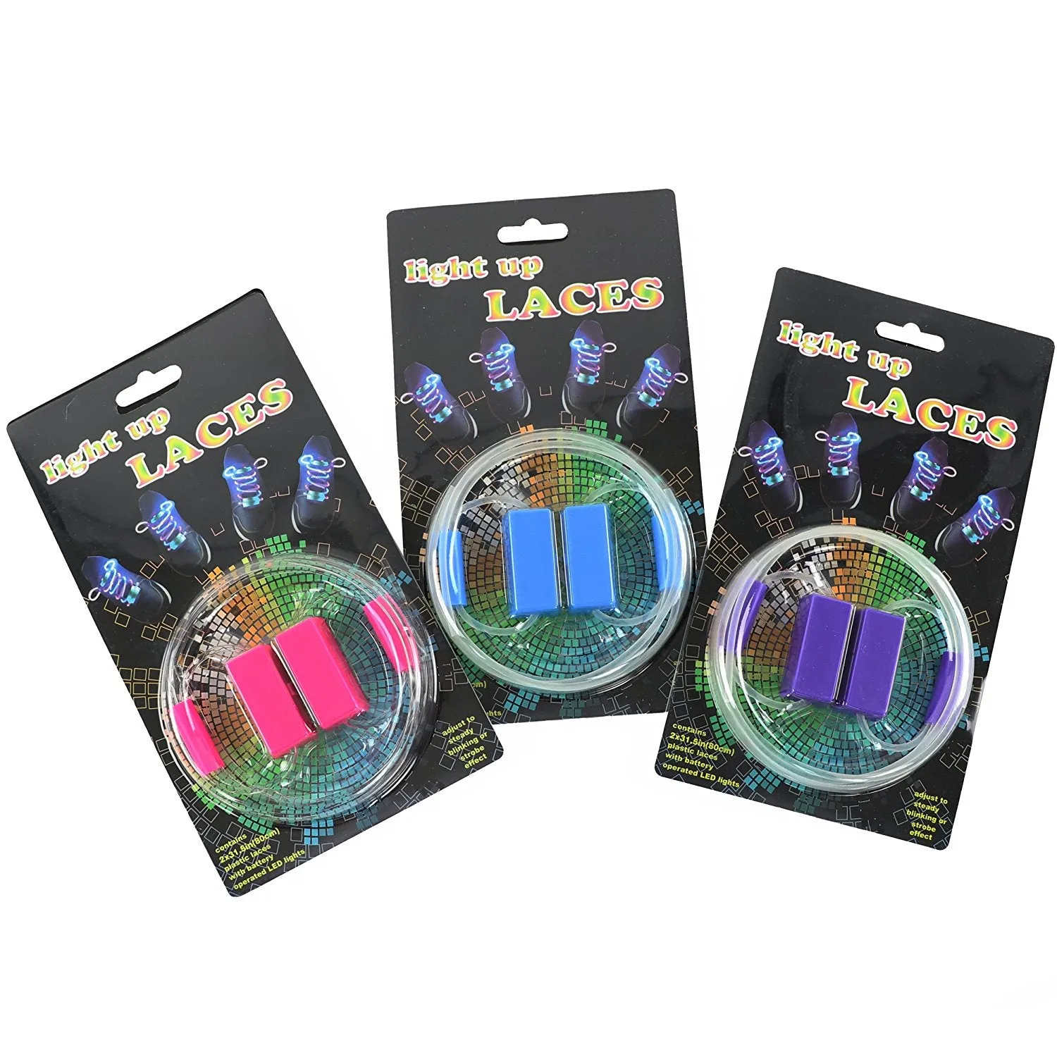 Unisex Light Up LED Laces 3-Pack sold by S&D product image thumbnail 2