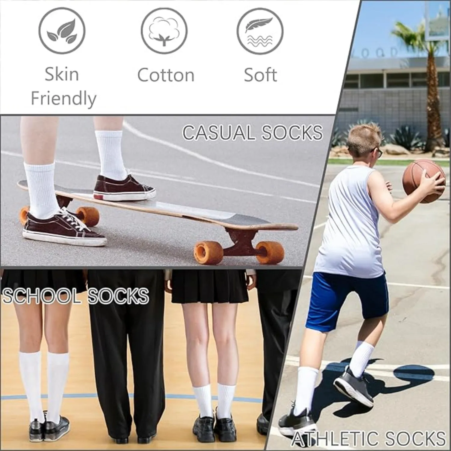 Students Choice Boys & Girls 5 Pack School Uniform Crew Socks sold by S&D product image thumbnail 4