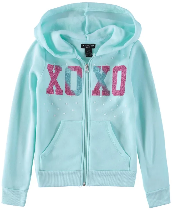 XOXO Girls 2T-4T Glitter Logo Fleece Hoodie sold by S&D