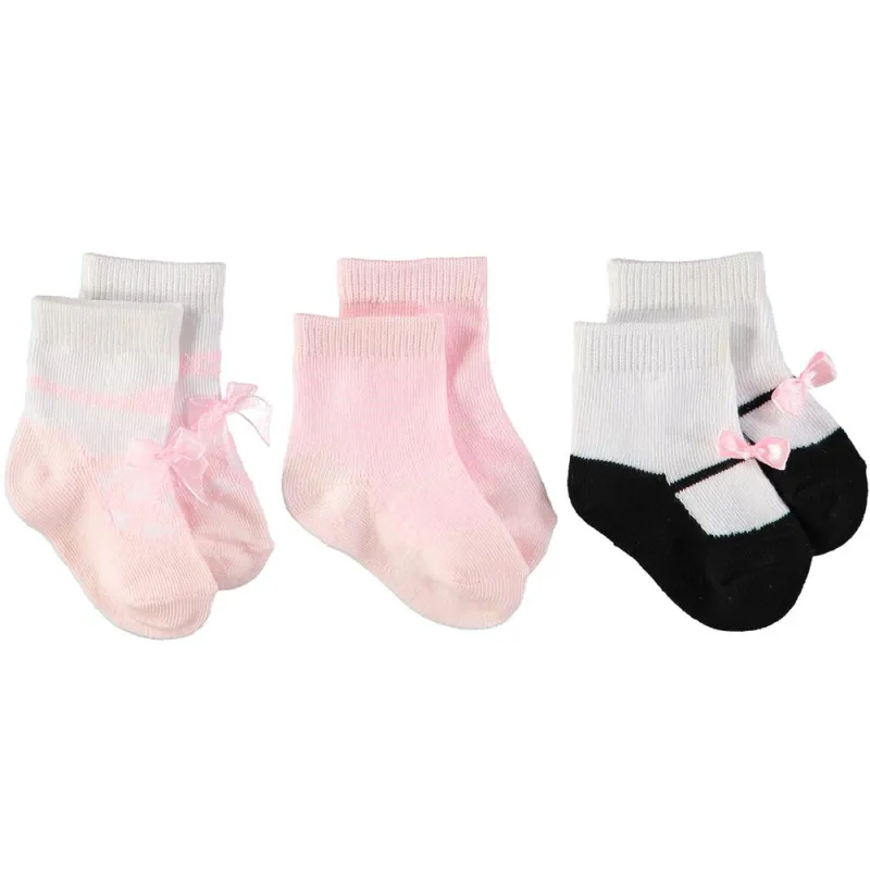 Cuddle Bear Girls 0-12 Months Bootie Socks 3-Pack sold by S&D