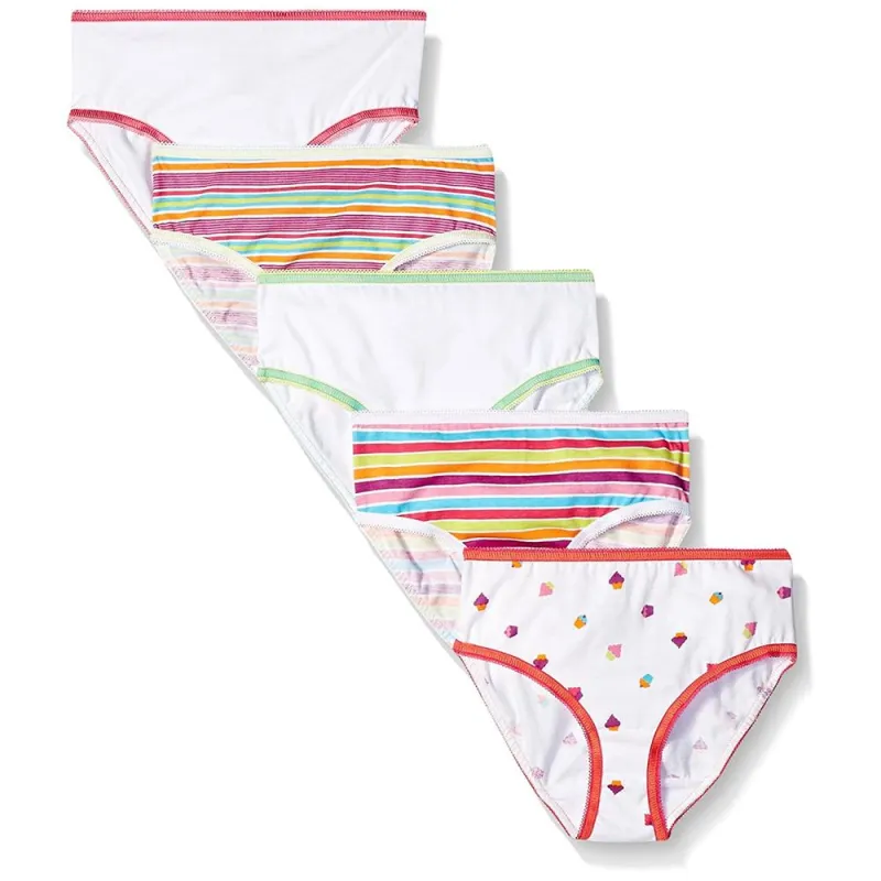 Trimfit Girls 2-16 Cupcake Print Brief 5-Pack sold by S&D
