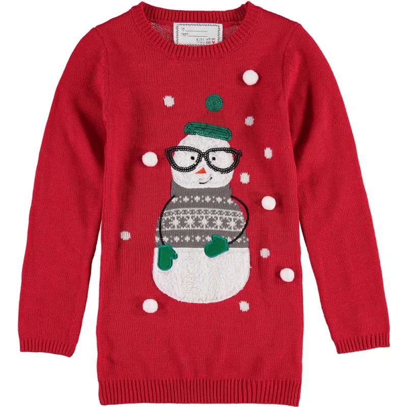 Derek Heart Girl Big Girls 7-14 Christmas Snowman Sweater sold by S&D