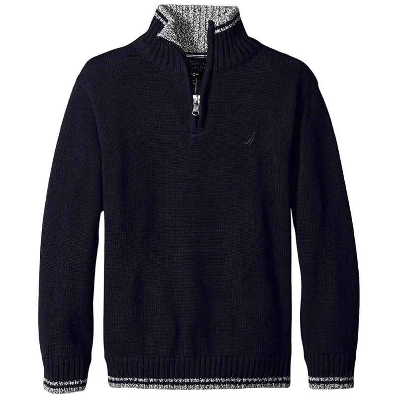 Nautica Little Boys' 4-7X Quarter Zip Neck Sweater sold by S&D