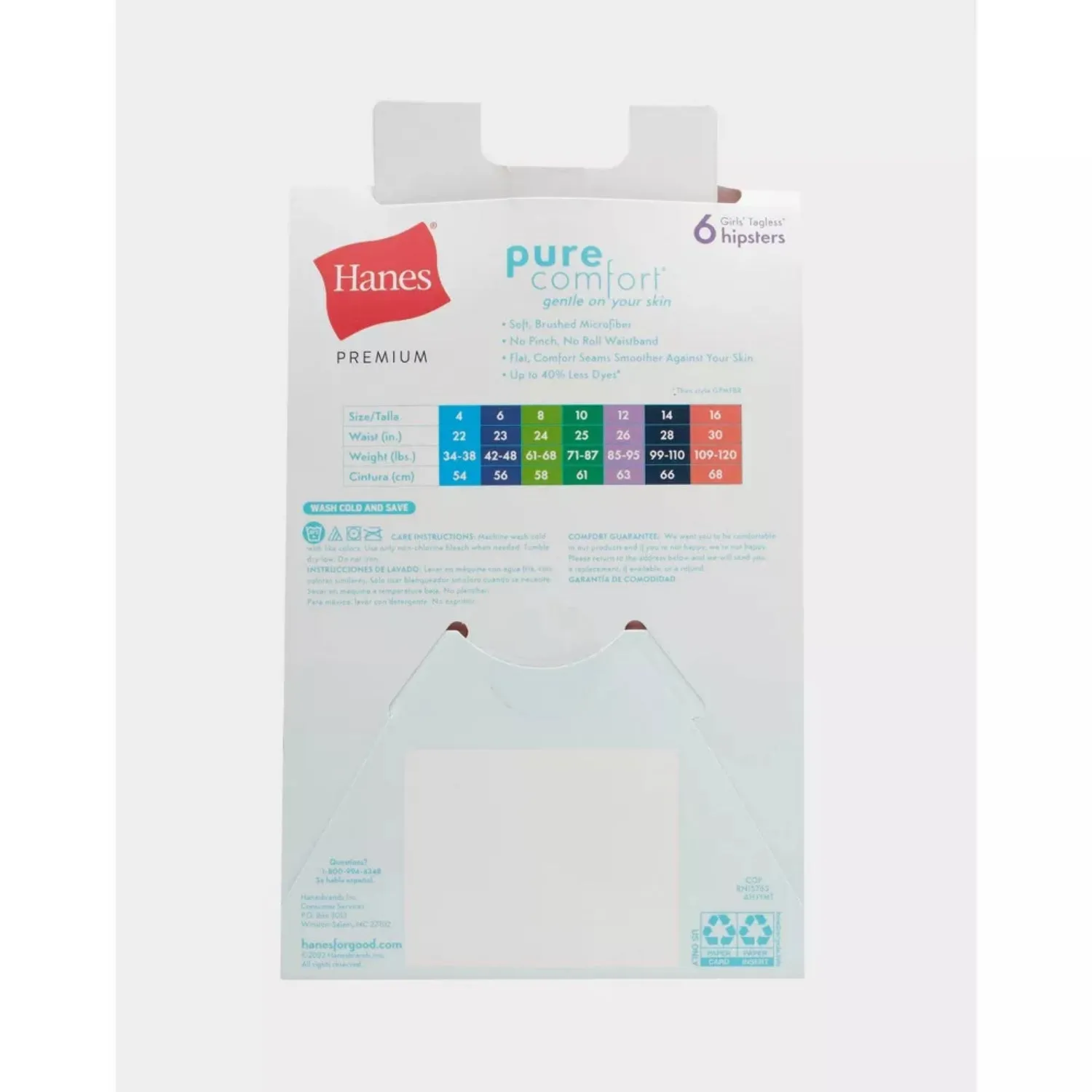 Hanes Girls 6pk Pure Comfort Microfiber Stretch Tagless Hipster sold by S&D product image thumbnail 4