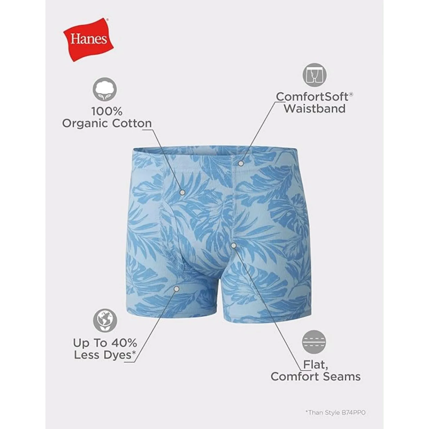 Hanes Pure Comfort Boys' Underwear Boxer Briefs, 5-Pack, Assorted sold by S&D product image thumbnail 4