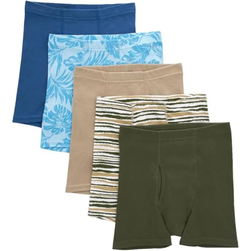 Hanes Pure Comfort Boys' Underwear Boxer Briefs, 5-Pack, Assorted made by Hanes