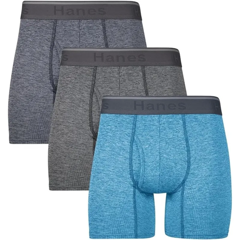 Hanes Mens Comfort Flex Fit Breathable Stretch Mesh Boxer Brief, 3 Pack, Assorted Colors made by Hanes