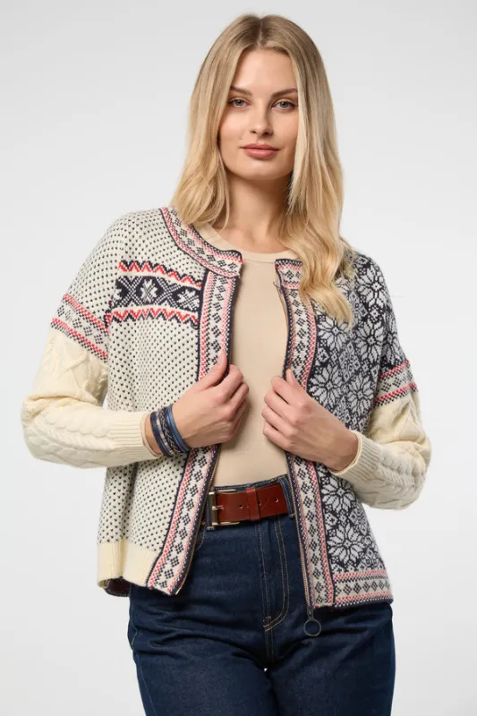 Fair Isle  Knit Sleeve Cardigan sold by SAACHI
