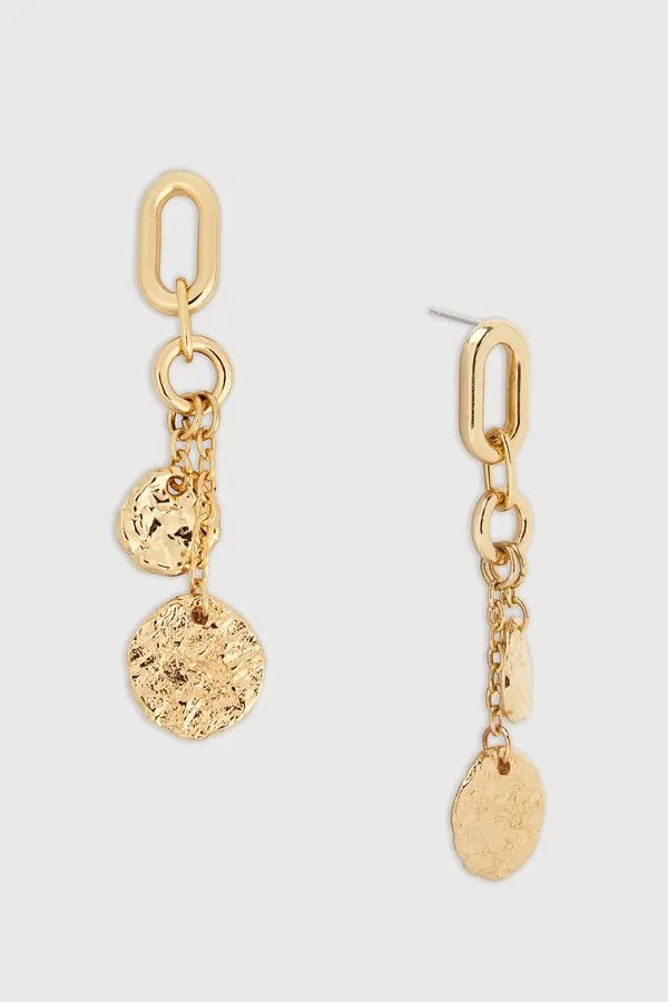 Hammered Coin Chain Earrings sold by SAACHI product image thumbnail 2