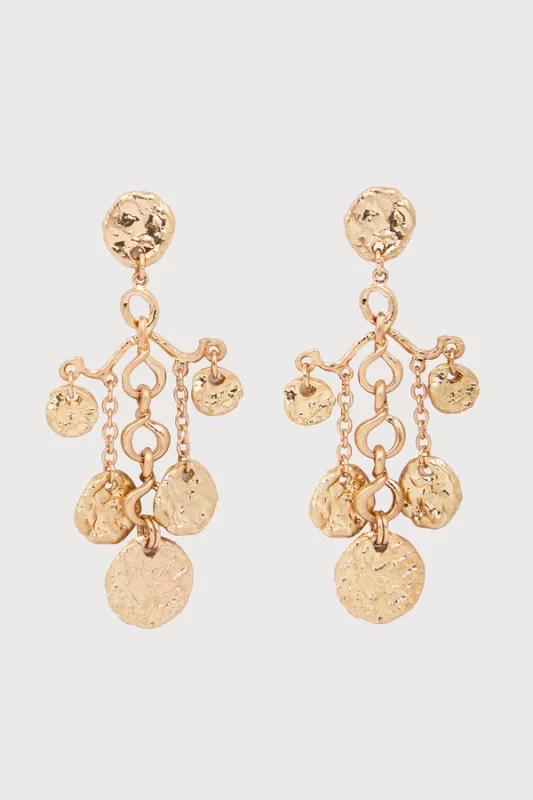 Hammered Coin Dangle Earrings sold by SAACHI