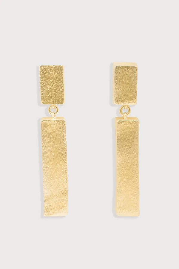 Duo Rectangle Metal Earrings sold by SAACHI