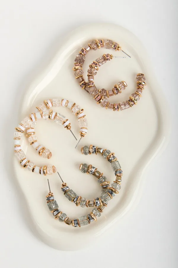 Beaded Crystal Hoop Earring sold by SAACHI