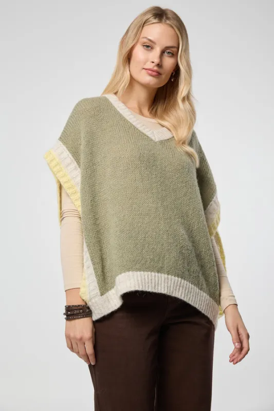 Colorblock Knit Sweater Vest sold by SAACHI