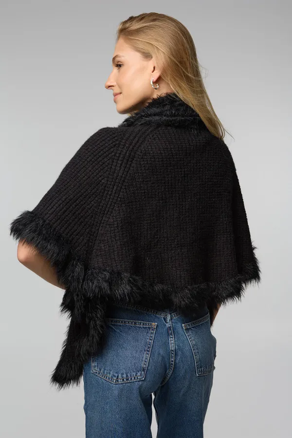 Fur Trim Knit Open Cardigan sold by SAACHI product image thumbnail 3