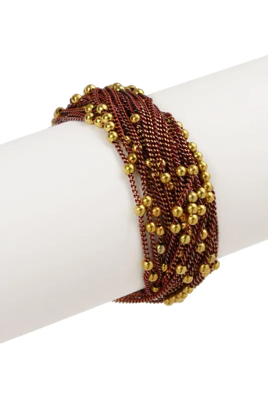 Beaded Chain Marsala Bracelet sold by SAACHI