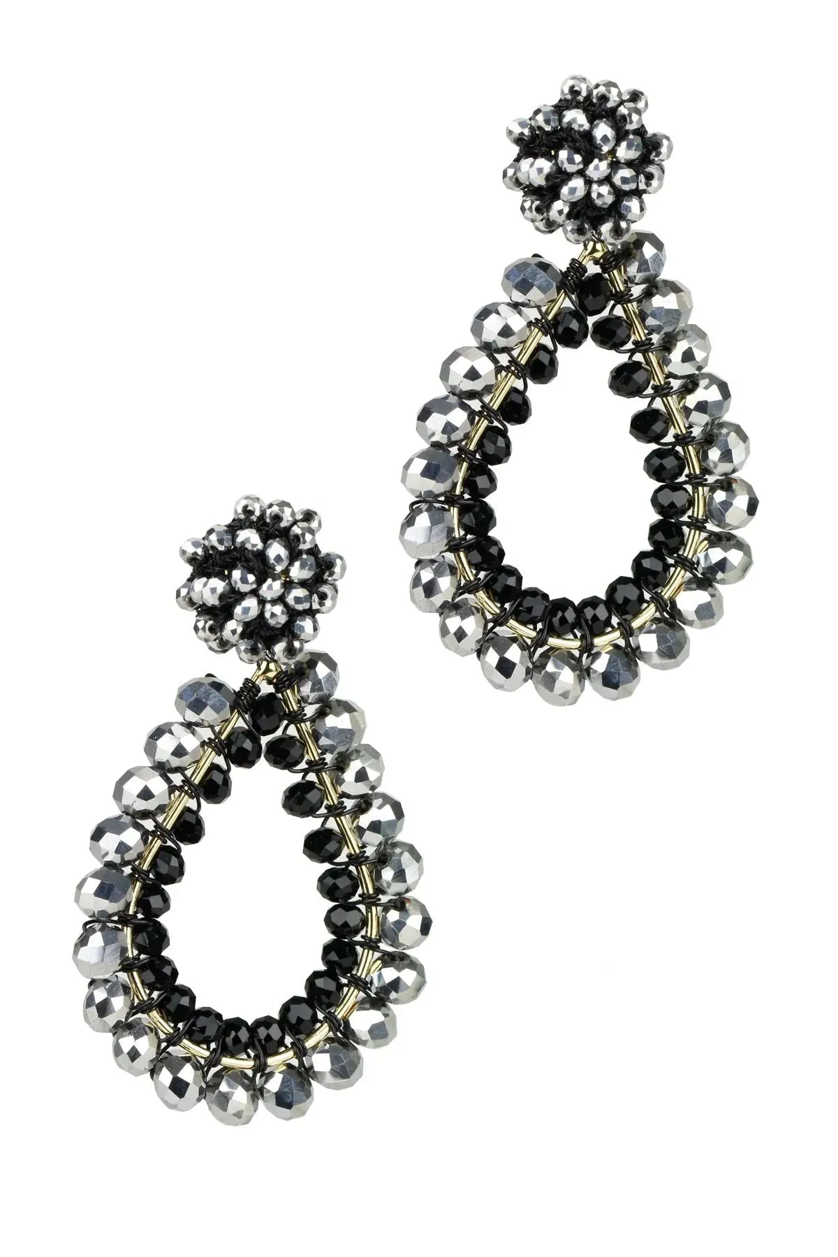 Rajani Cluster Bead Teardrop Earring sold by SAACHI