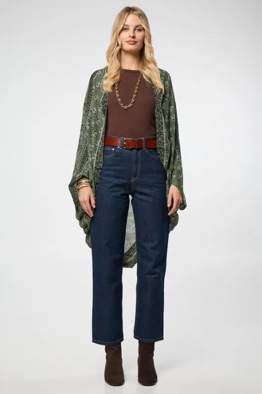 Mandala Border Cocoon Ruana sold by SAACHI