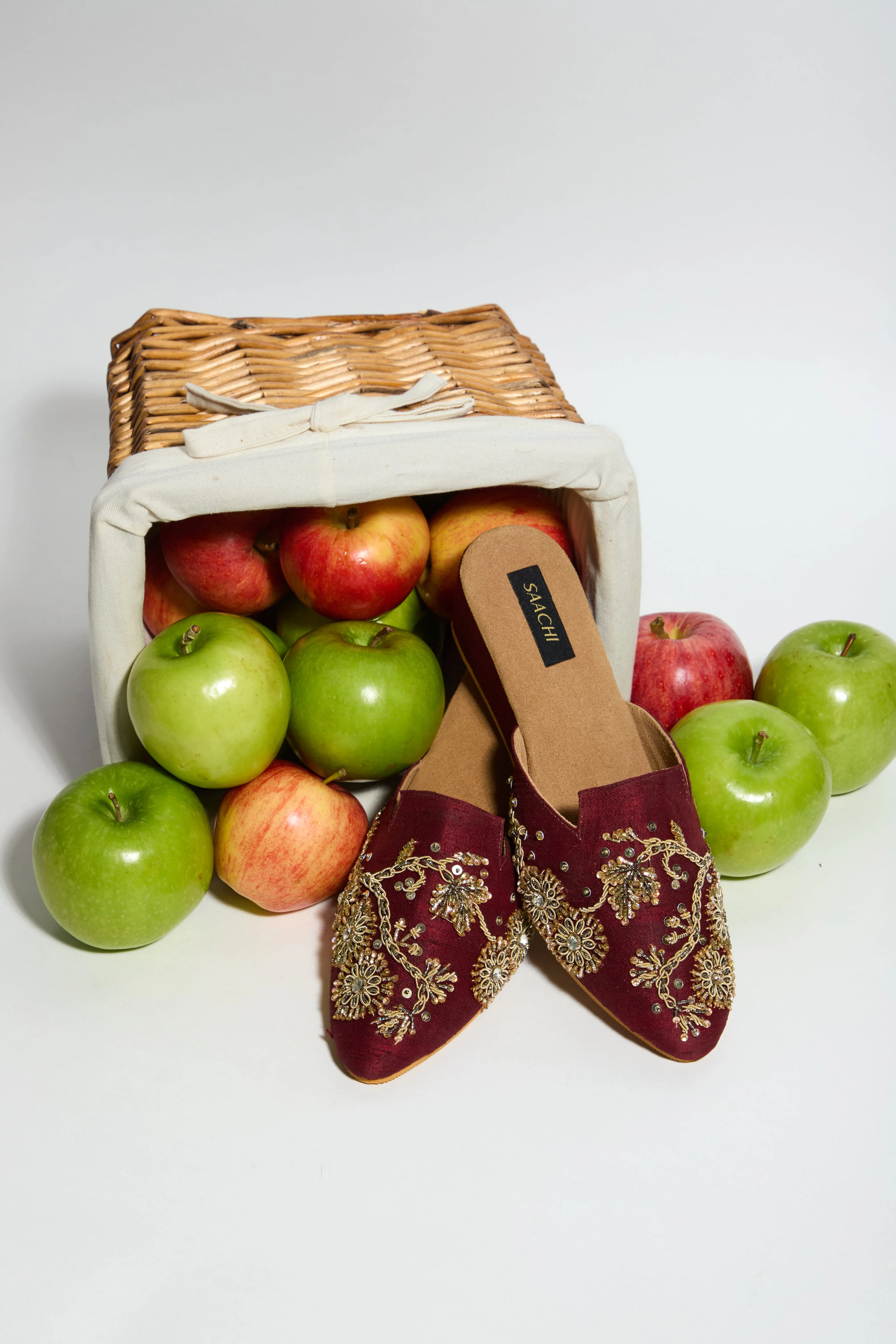 Bordeaux Floral Embellished Mules sold by SAACHI product image thumbnail 2