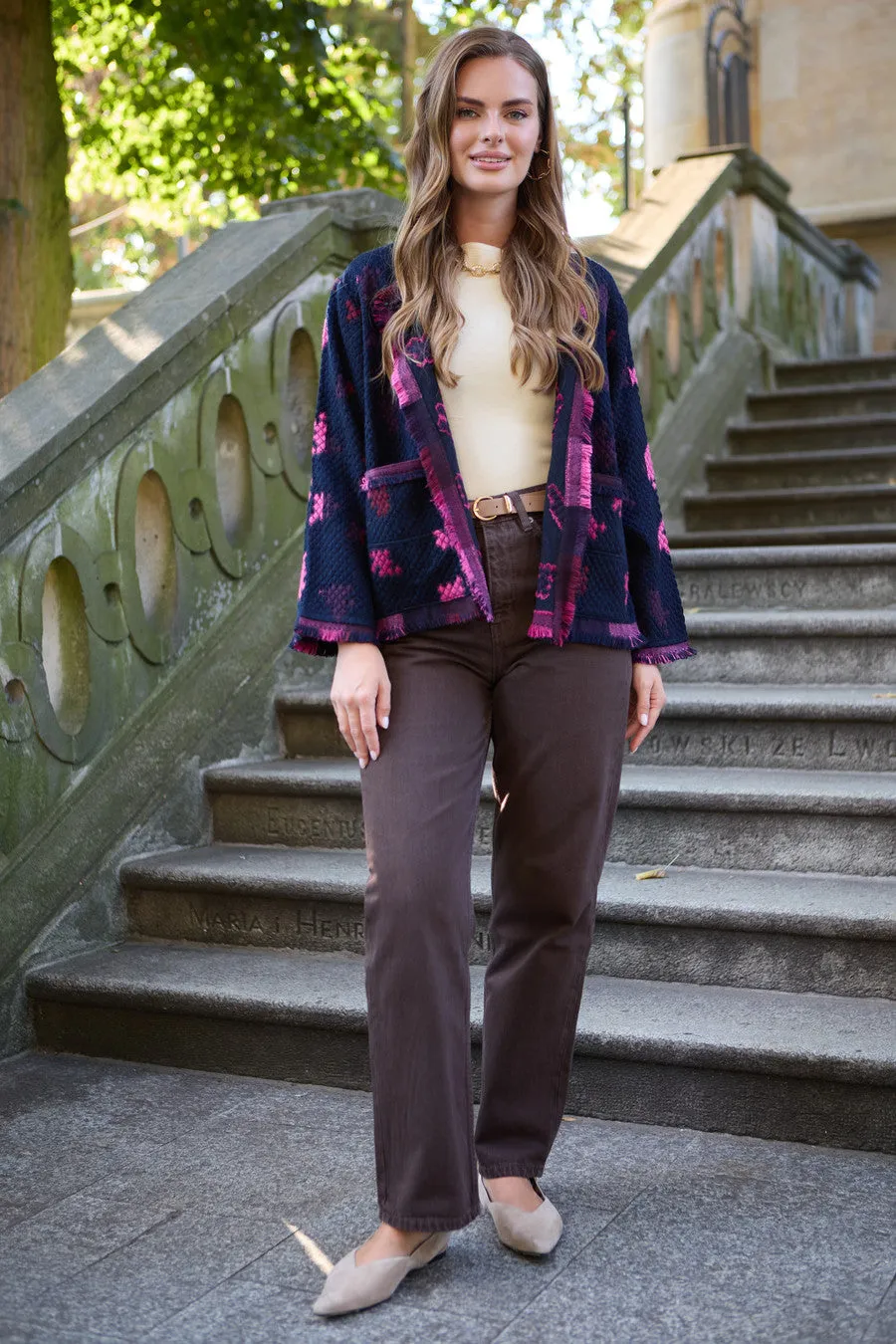 Abstract Bloom Short Jacket sold by SAACHI