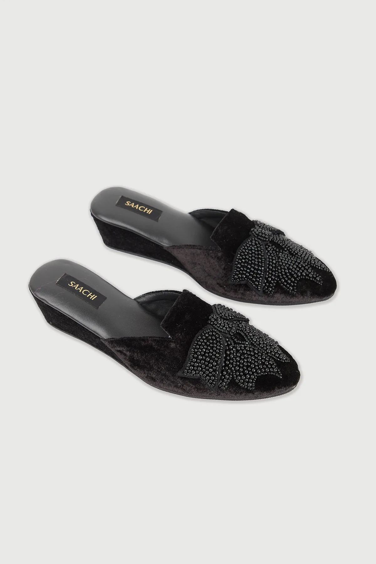 Velvet Bow Mules sold by SAACHI
