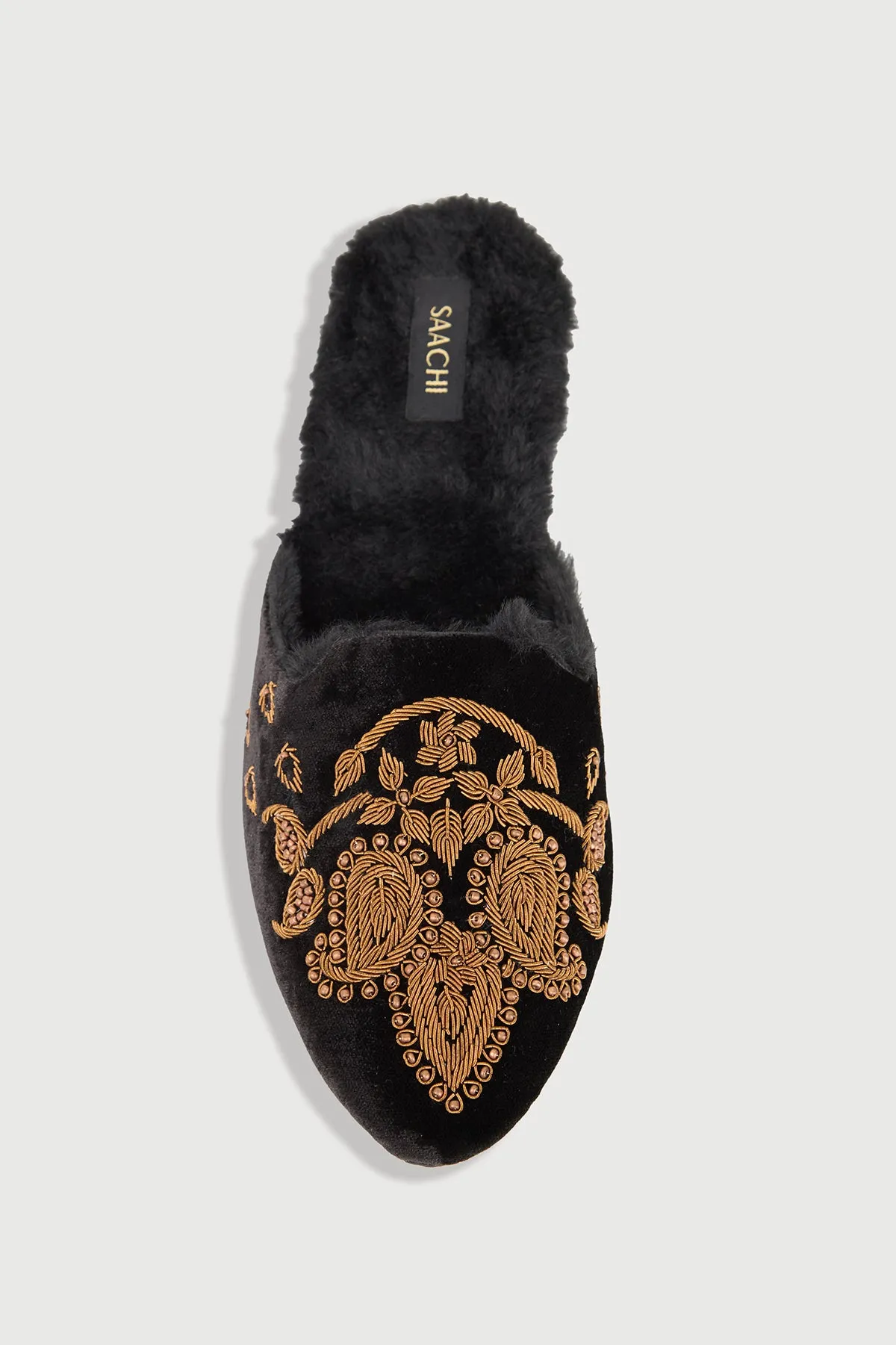 Golden Paisley Fur Mules sold by SAACHI product image thumbnail 2