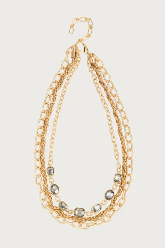 Crystal Cascade Chain Necklace sold by SAACHI