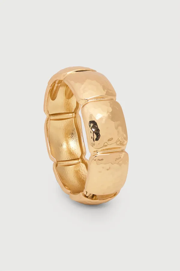 Gilded Hammered Hinged Cuff sold by SAACHI