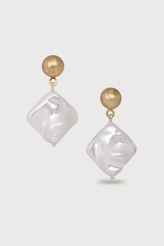 Baroque Pearl Diamond Earrings sold by SAACHI