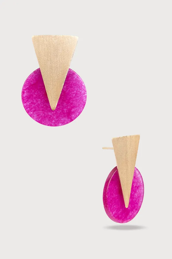 Triangle Disc Duet Earrings sold by SAACHI product image thumbnail 3
