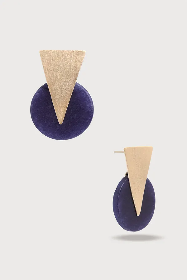 Triangle Disc Duet Earrings sold by SAACHI product image thumbnail 2