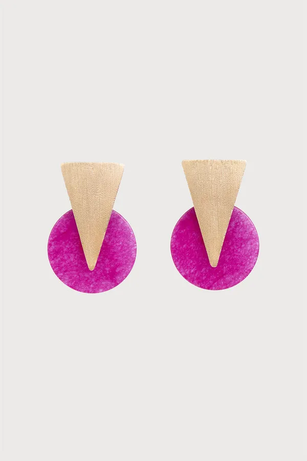 Triangle Disc Duet Earrings sold by SAACHI product image thumbnail 4