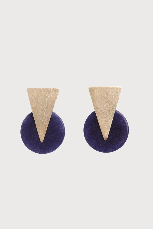 Triangle Disc Duet Earrings sold by SAACHI