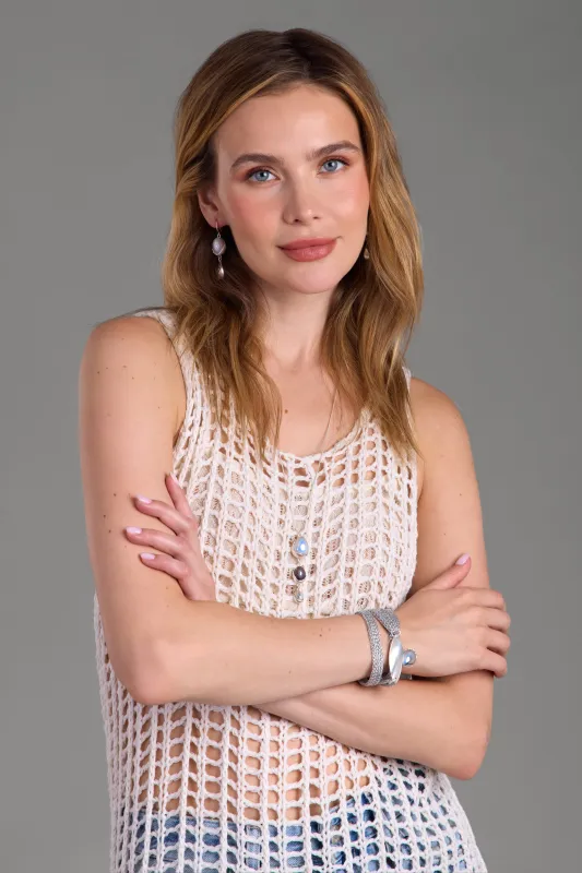 Open Knit Fringe Cover Up sold by SAACHI