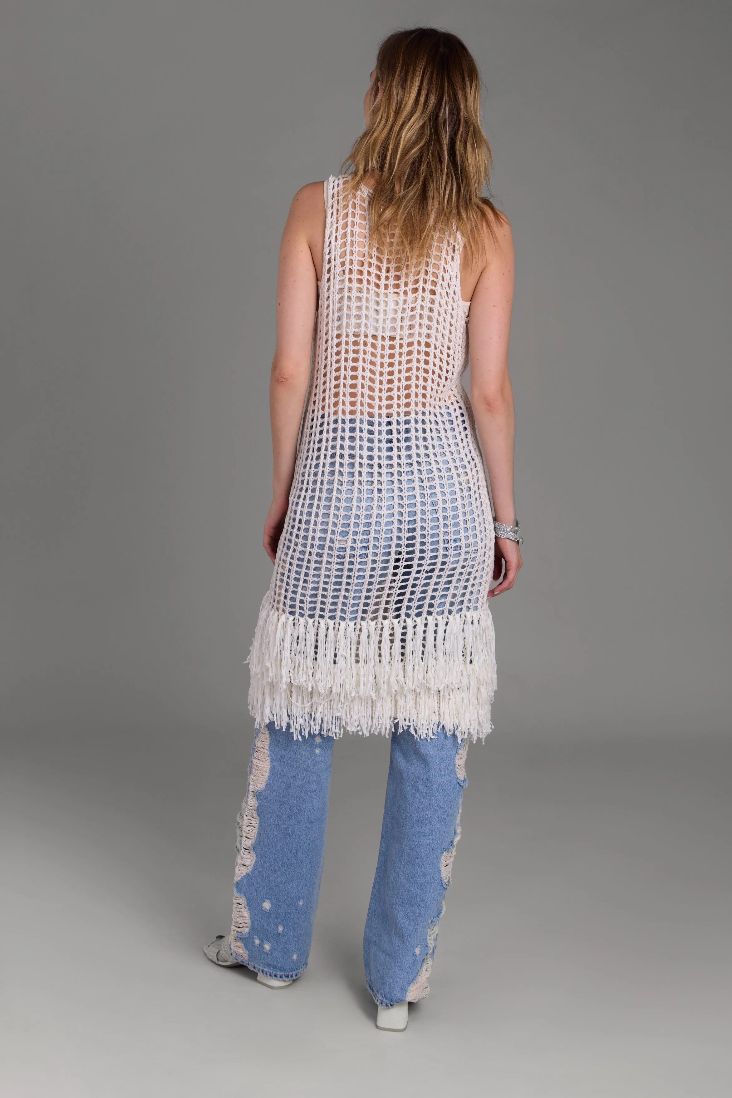 Open Knit Fringe Cover Up sold by SAACHI product image thumbnail 2