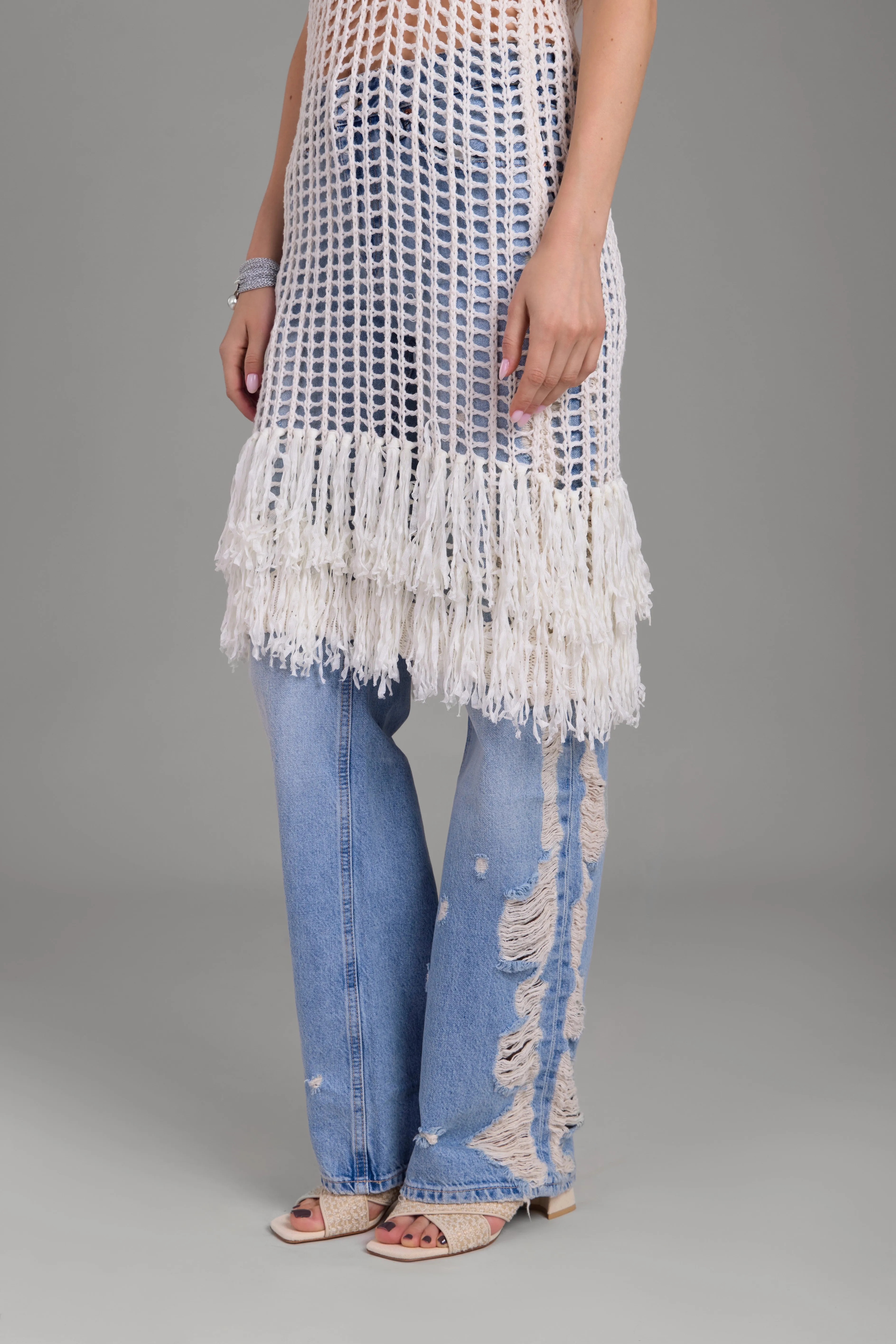 Open Knit Fringe Cover Up sold by SAACHI product image thumbnail 4
