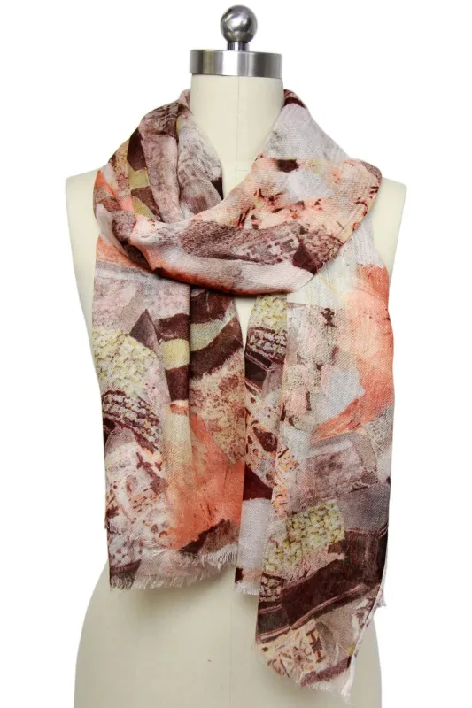 Forest Clay Abstract Scarf sold by SAACHI