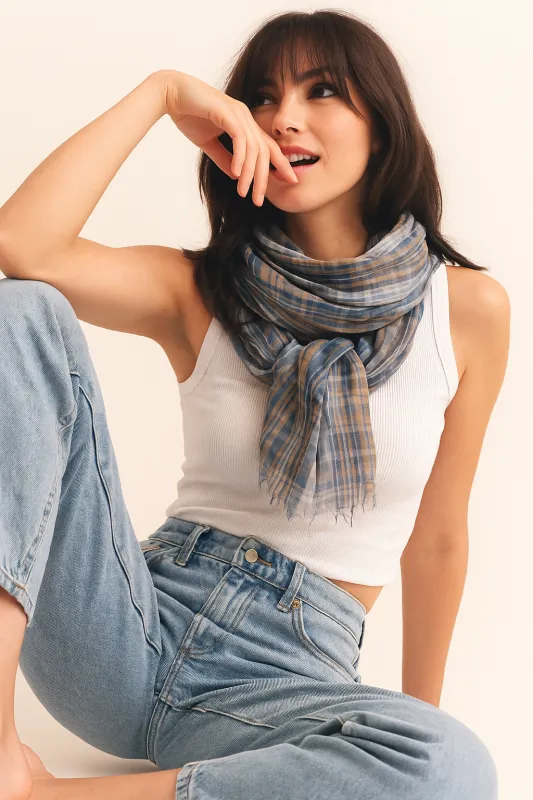 Penelope Plaid Infinity Scarf sold by SAACHI