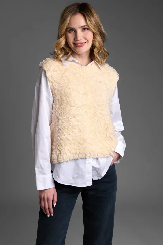 Looped Knit Sweater Vest made by SAACHI
