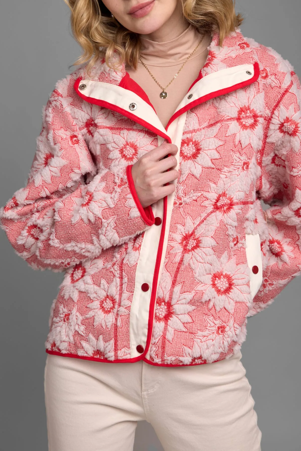 Floral Sherpa Jacket sold by SAACHI product image thumbnail 5