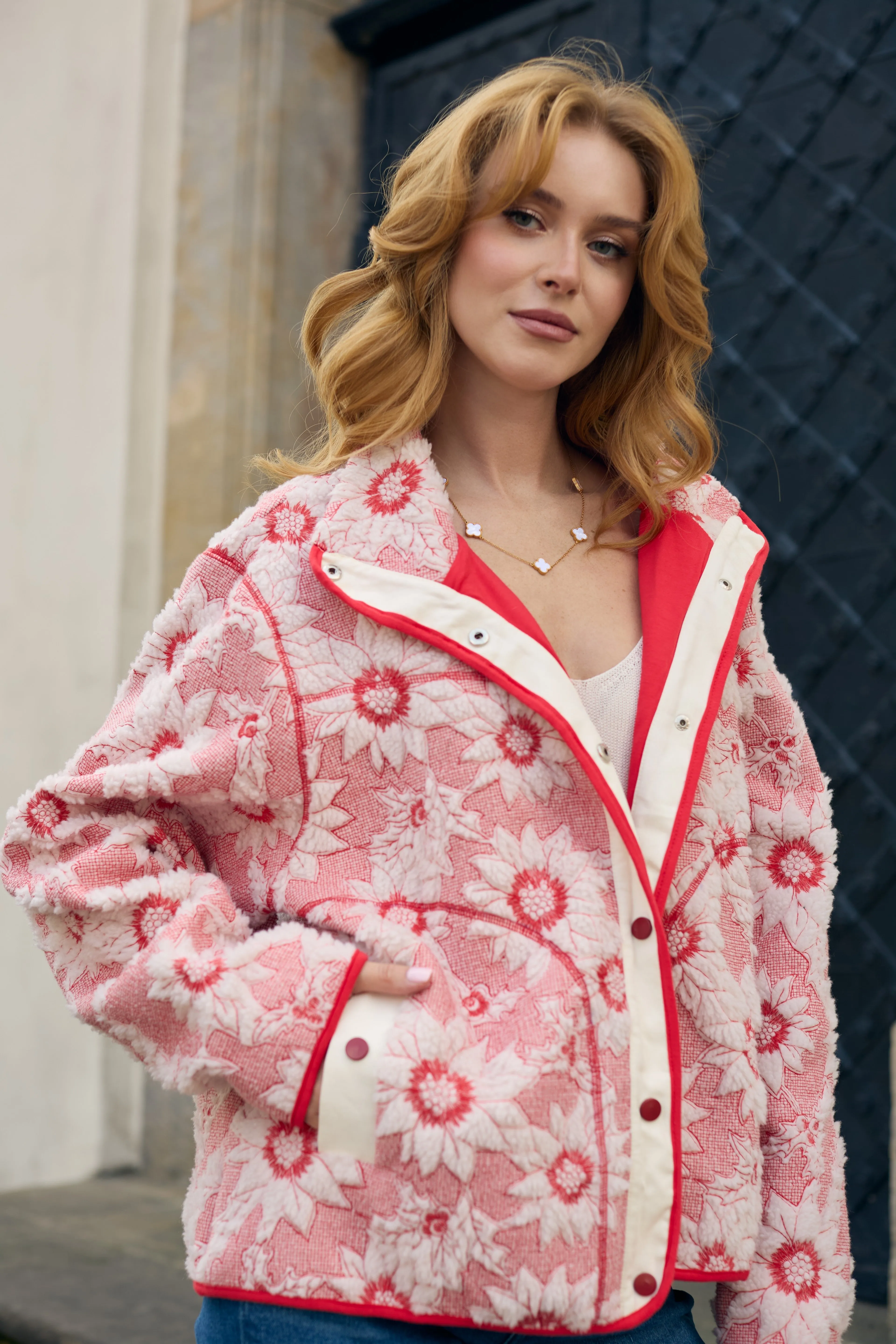 Floral Sherpa Jacket sold by SAACHI product image thumbnail 4