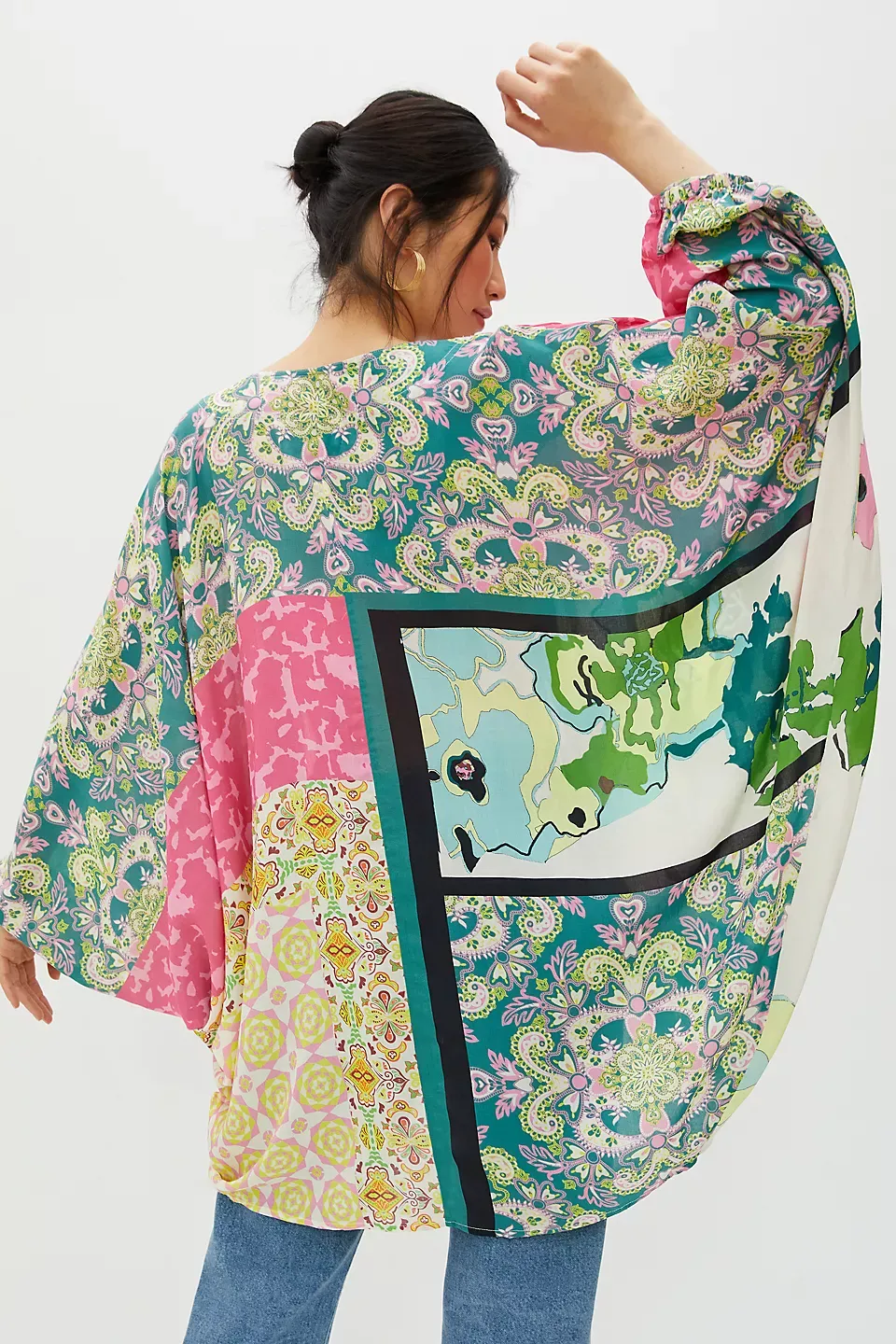Multicolored Mixed Patterned Kimono sold by SAACHI product image thumbnail 4