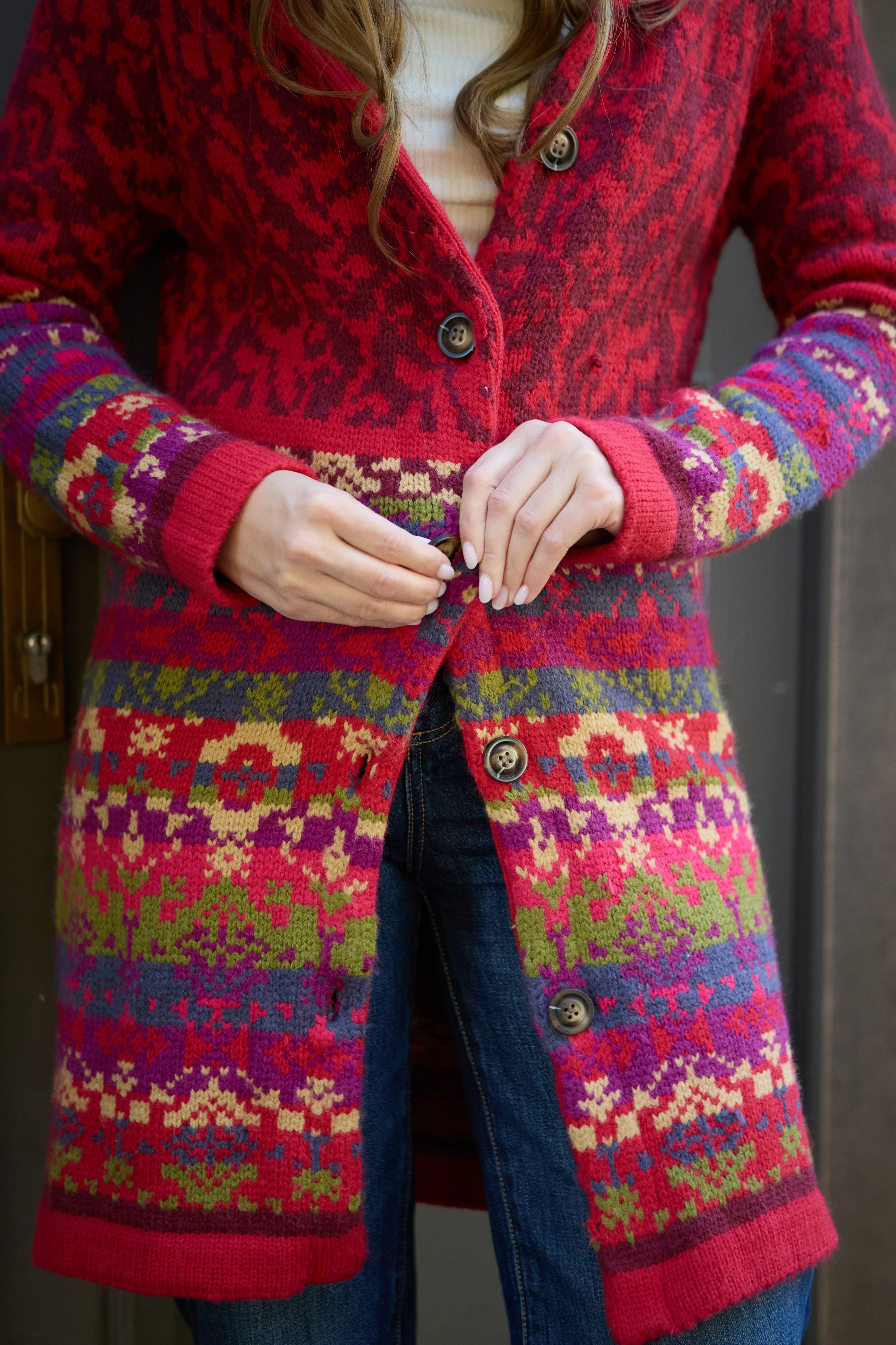 Fair Isle Nordic Long Cardigan sold by SAACHI product image thumbnail 5